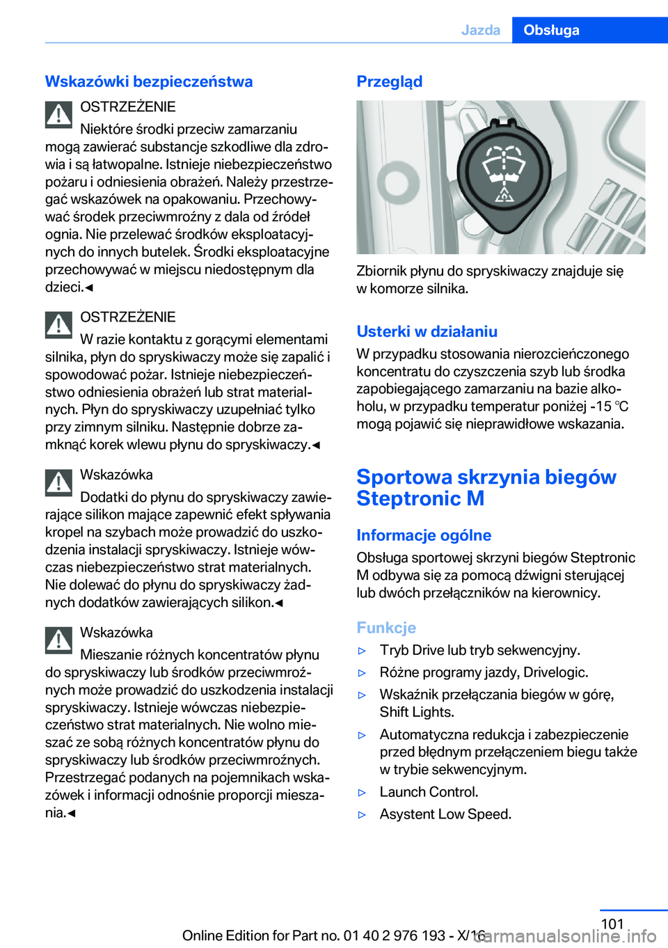 BMW X5 M 2017  Instrukcja obsługi (in Polish) �W�s�k�a�z�