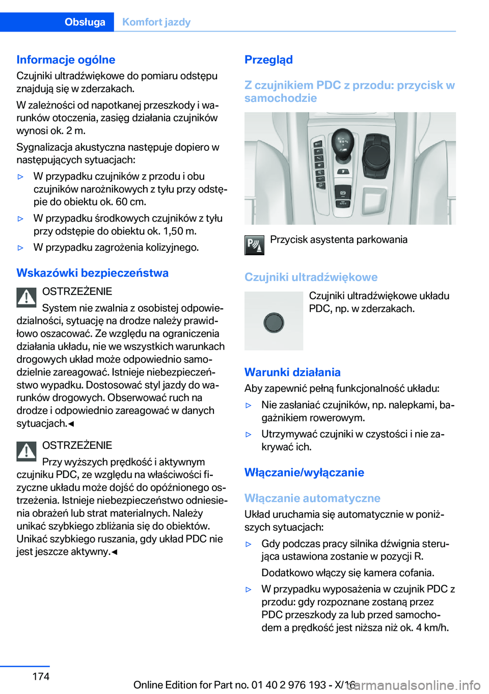 BMW X5 M 2017  Instrukcja obsługi (in Polish) �I�n�f�o�r�m�a�c�j�e��o�g�