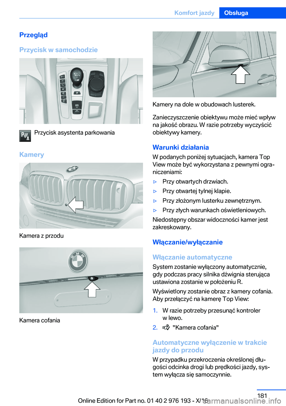 BMW X5 M 2017  Instrukcja obsługi (in Polish) �P�r�z�e�g�l�