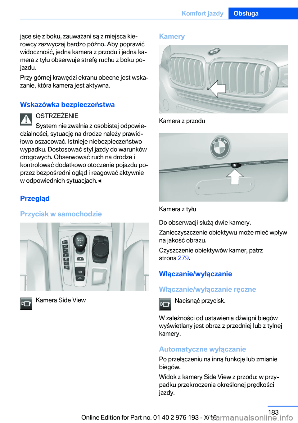 BMW X5 M 2017  Instrukcja obsługi (in Polish) �j�