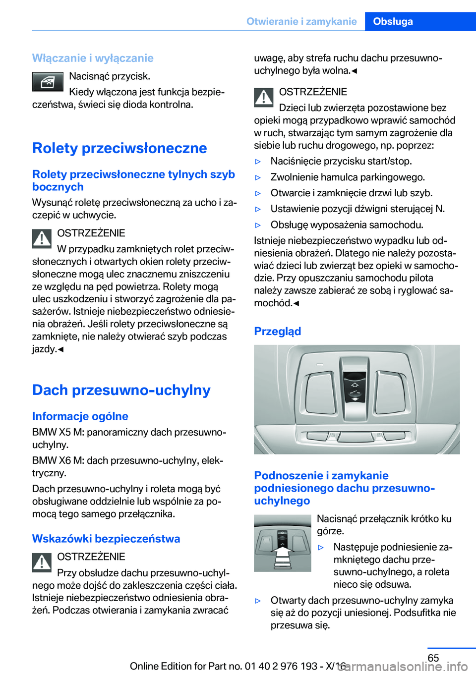 BMW X5 M 2017  Instrukcja obsługi (in Polish) �W�ł�