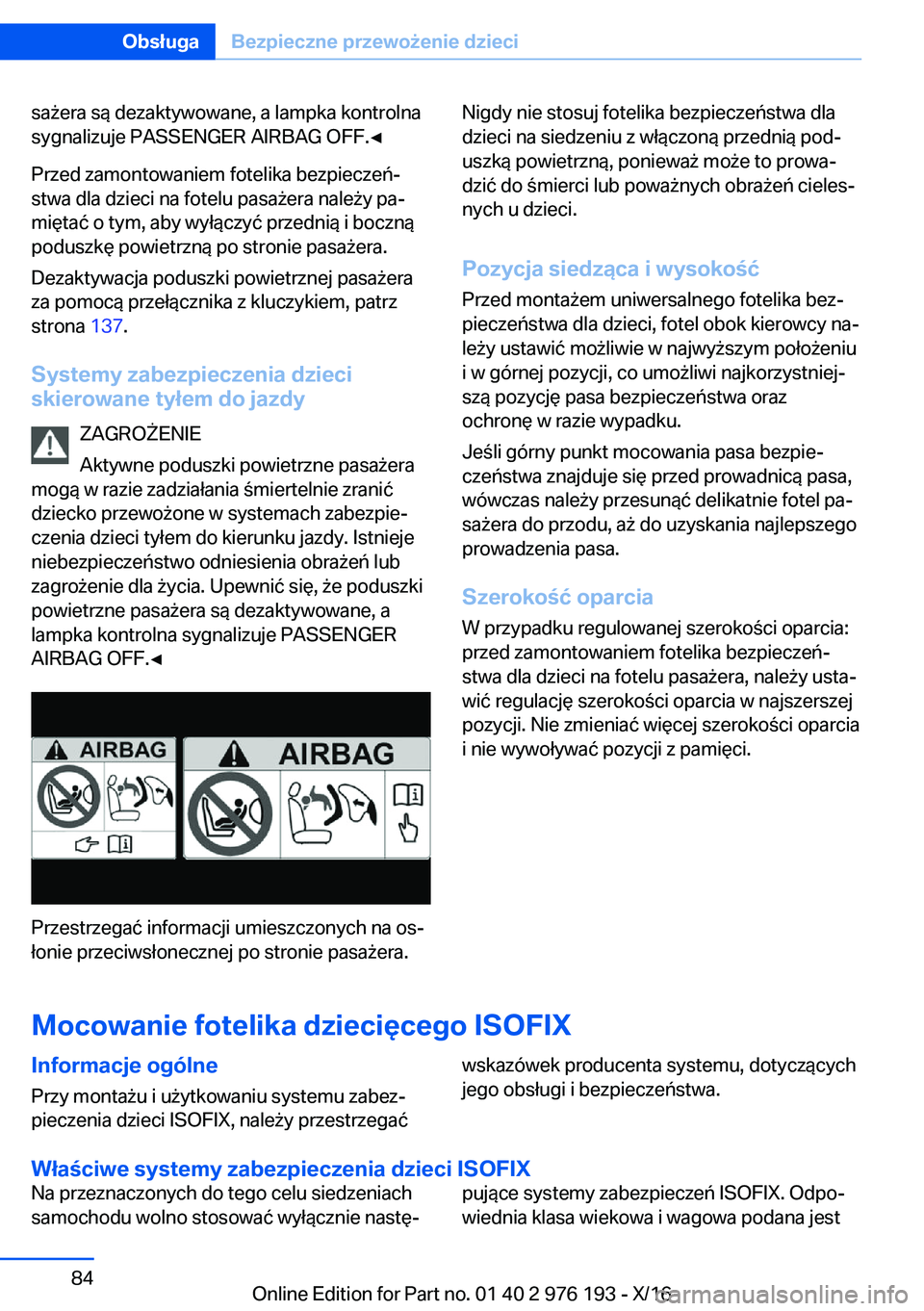 BMW X5 M 2017  Instrukcja obsługi (in Polish) �s�a 9�e�r�a� �s�