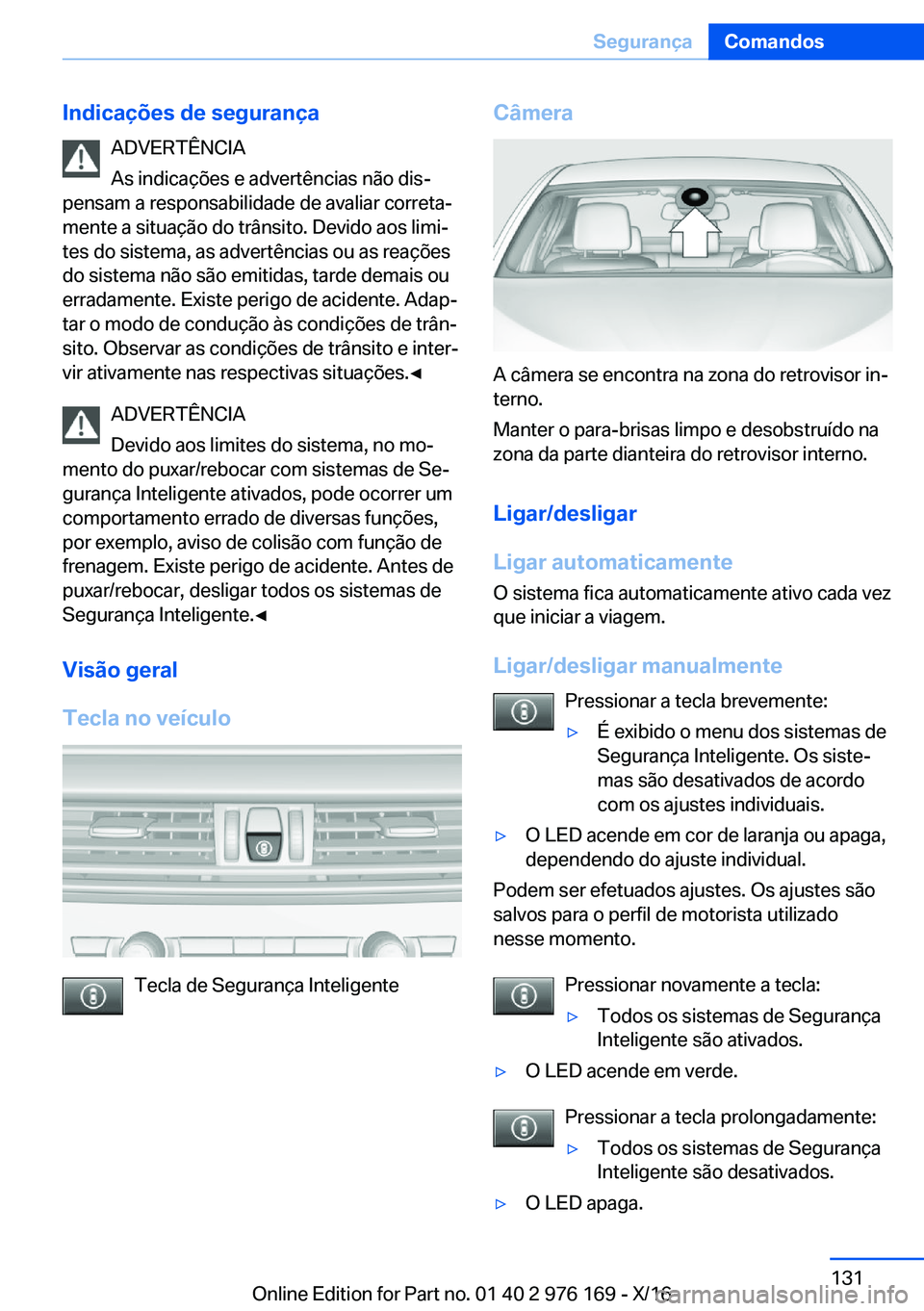 BMW X5 M 2017  Manual do condutor (in Portuguese) �I�n�d�i�c�a�