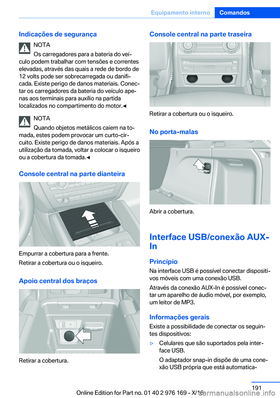 BMW X5 M 2017  Manual do condutor (in Portuguese) �I�n�d�i�c�a�