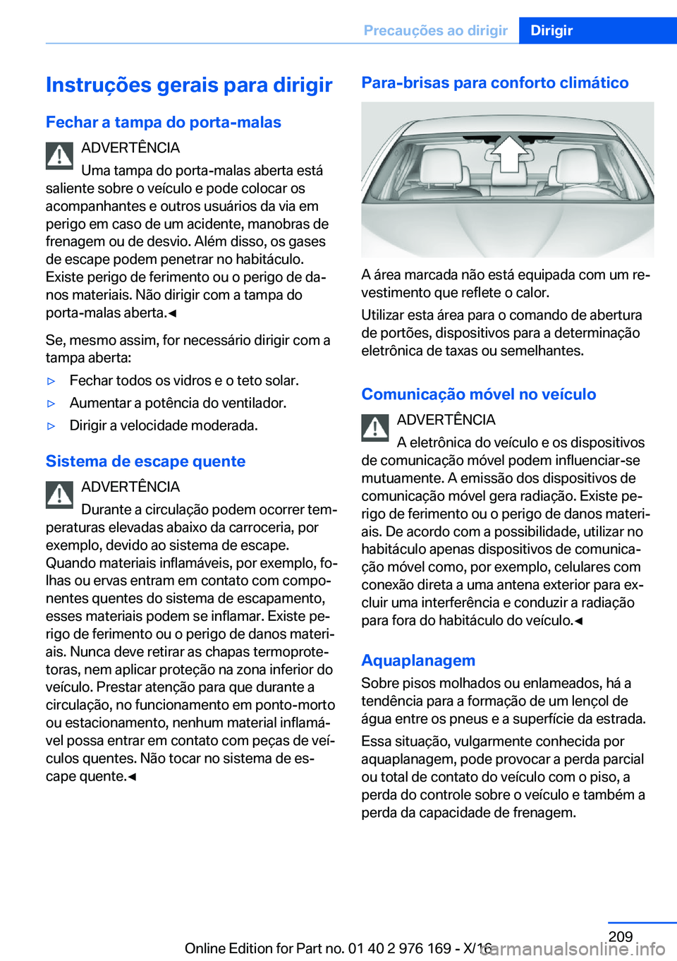 BMW X5 M 2017  Manual do condutor (in Portuguese) �I�n�s�t�r�u�