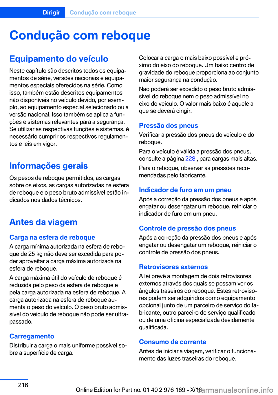 BMW X5 M 2017  Manual do condutor (in Portuguese) �C�o�n�d�u�
