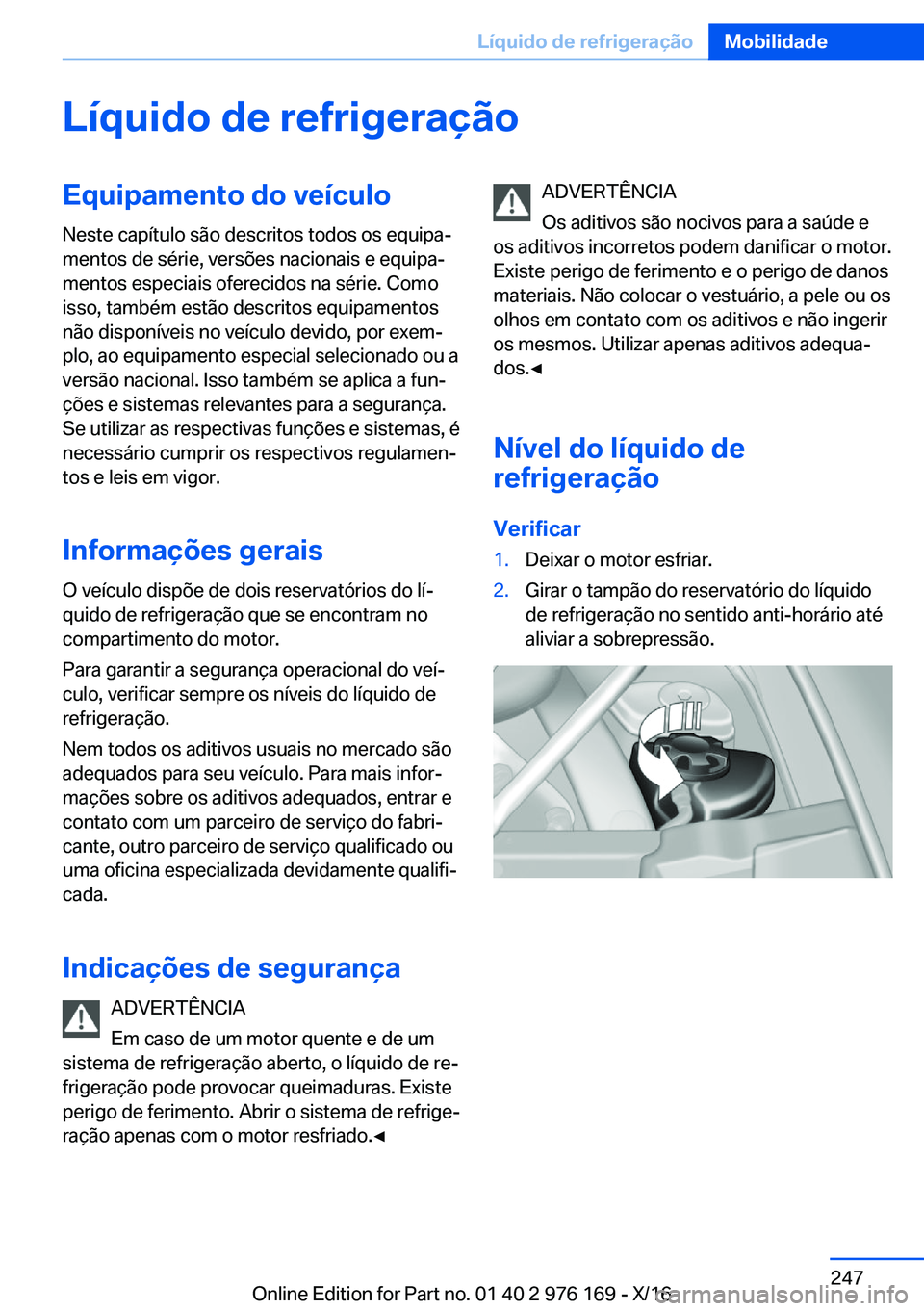 BMW X5 M 2017  Manual do condutor (in Portuguese) �L�