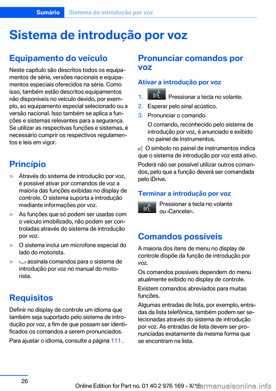 BMW X5 M 2017  Manual do condutor (in Portuguese) �S�i�s�t�e�m�a��d�e��i�n�t�r�o�d�u�
