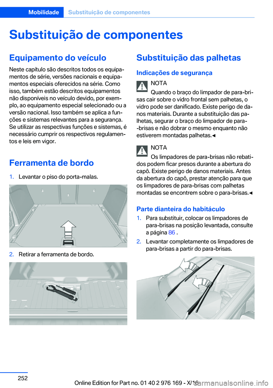 BMW X5 M 2017  Manual do condutor (in Portuguese) �S�u�b�s�t�i�t�u�i�