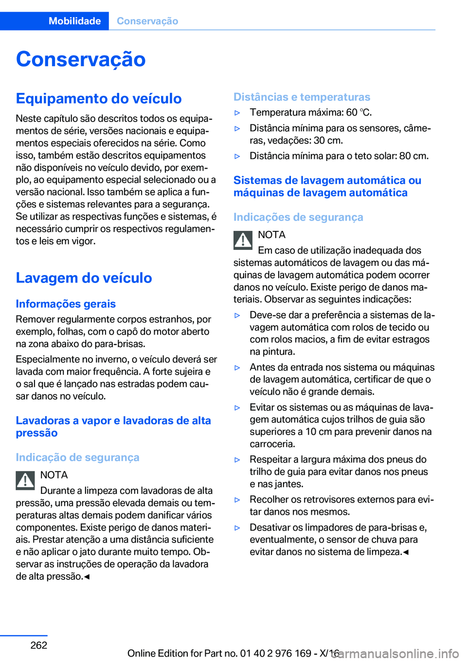 BMW X5 M 2017  Manual do condutor (in Portuguese) �C�o�n�s�e�r�v�a�