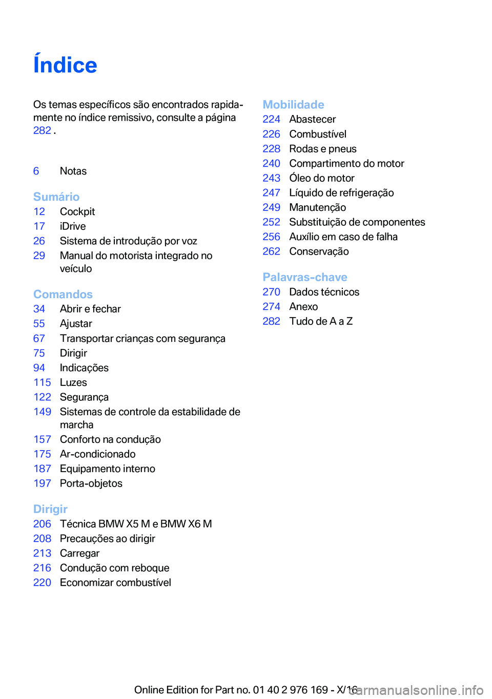 BMW X5 M 2017  Manual do condutor (in Portuguese) �