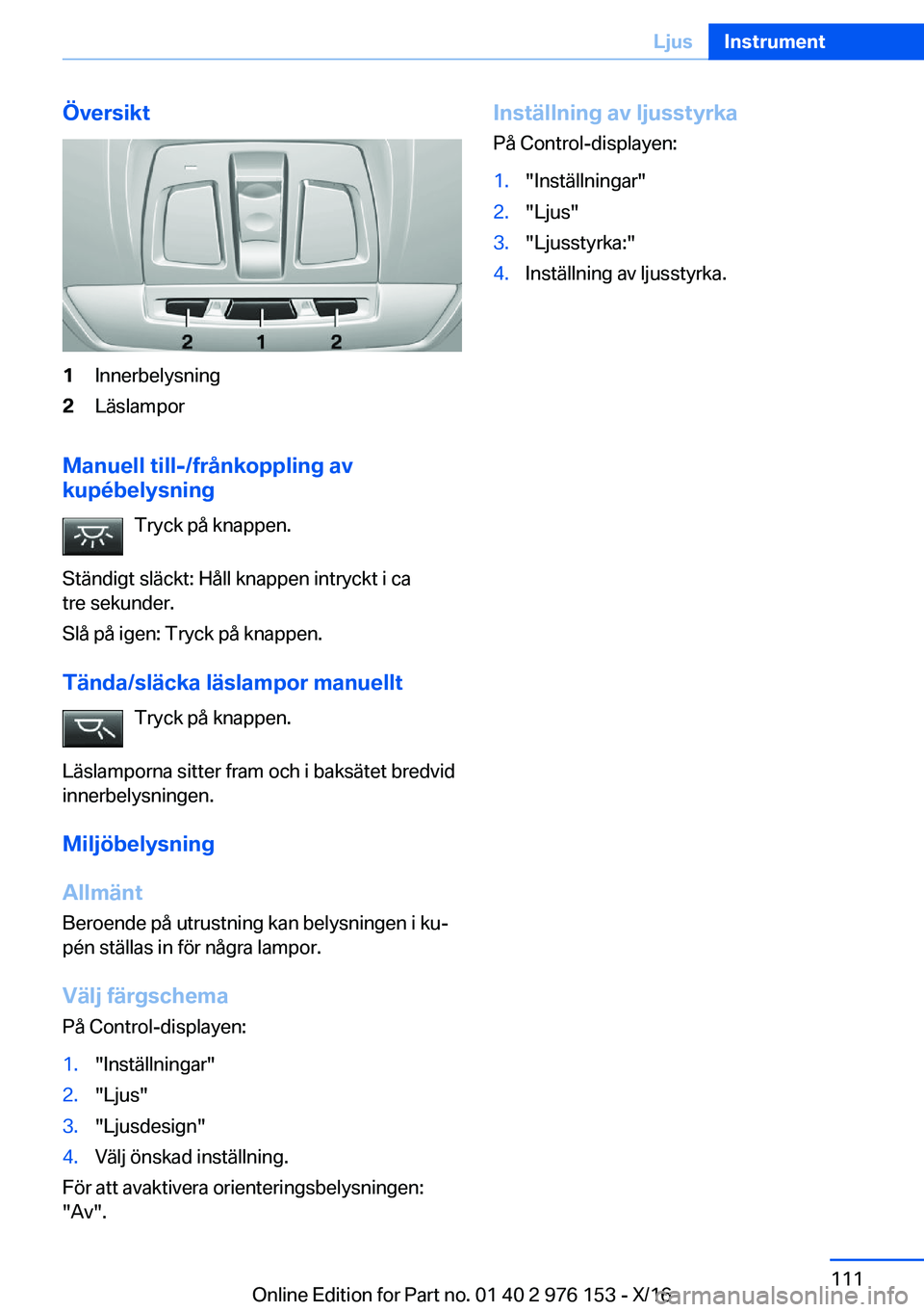 BMW X5 M 2017  InstruktionsbÖcker (in Swedish) �