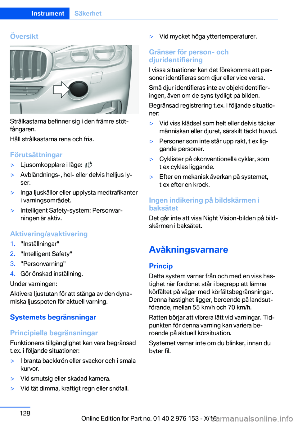 BMW X5 M 2017  InstruktionsbÖcker (in Swedish) �