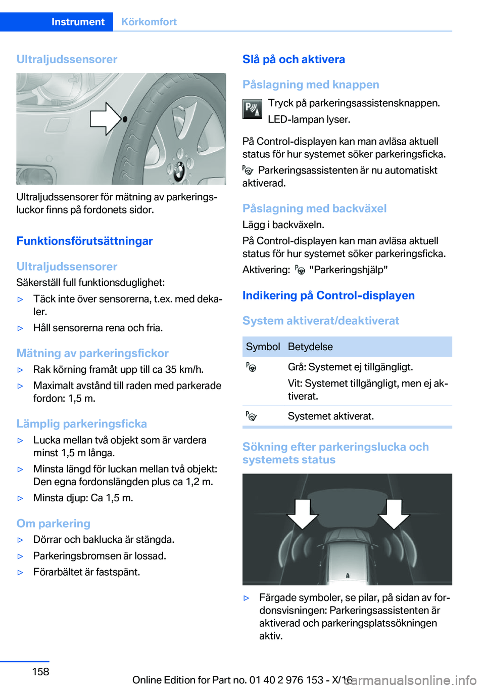 BMW X5 M 2017  InstruktionsbÖcker (in Swedish) �U�l�t�r�a�l�j�u�d�s�s�e�n�s�o�r�e�r
�U�l�t�r�a�l�j�u�d�s�s�e�n�s�o�r�e�r� �f�ö�r� �m�ä�t�n�i�n�g� �a�v� �p�a�r�k�e�r�i�n�g�sj
�l�u�c�k�o�r� �f�i�n�n�s� �p�å� �f�o�r�d�o�n�e�t�s� �s�i�d�o�r�.
�F�u