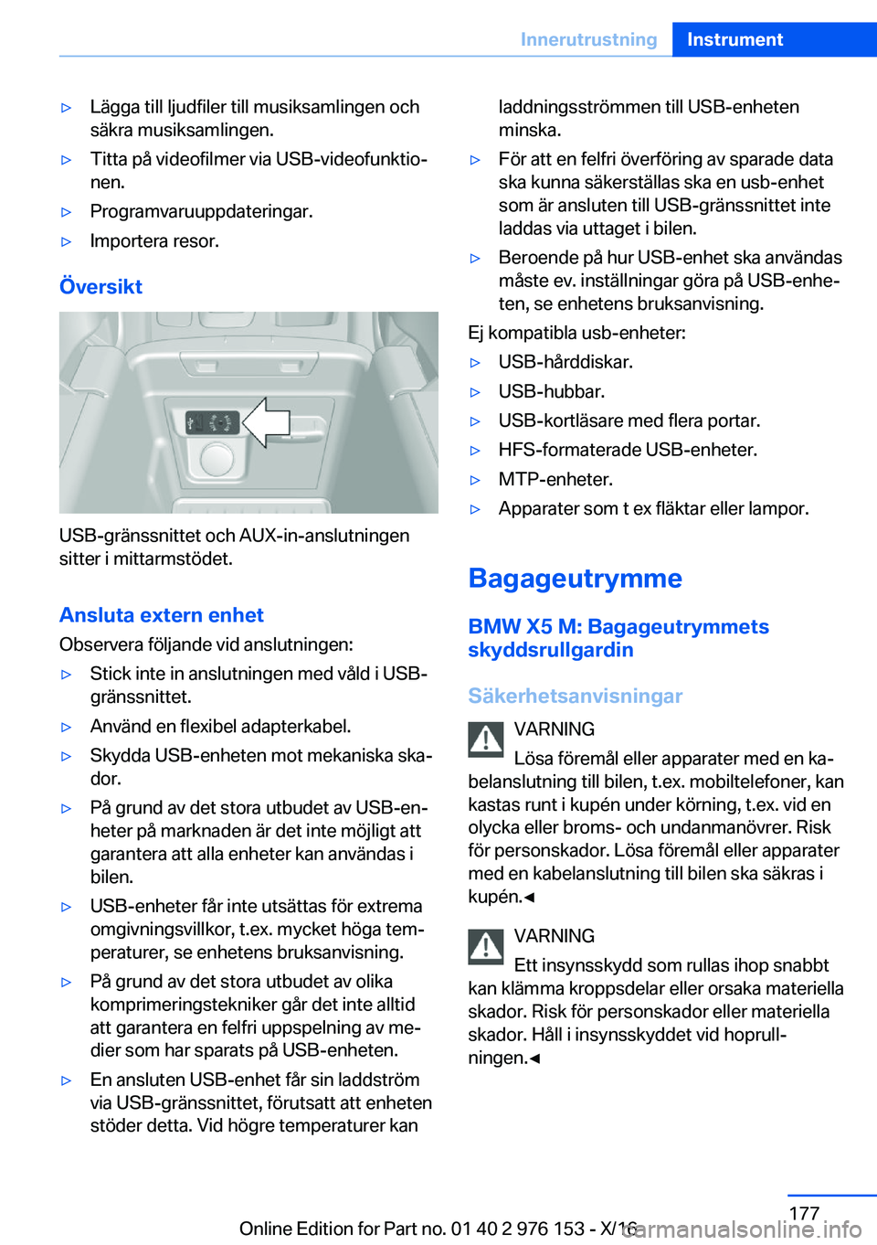 BMW X5 M 2017  InstruktionsbÖcker (in Swedish) 'y�L�ä�g�g�a� �t�i�l�l� �l�j�u�d�f�i�l�e�r� �t�i�l�l� �m�u�s�i�k�s�a�m�l�i�n�g�e�n� �o�c�h
�s�ä�k�r�a� �m�u�s�i�k�s�a�m�l�i�n�g�e�n�.'y�T�i�t�t�a� �p�å� �v�i�d�e�o�f�i�l�m�e�r� �v�i�a� �U�S