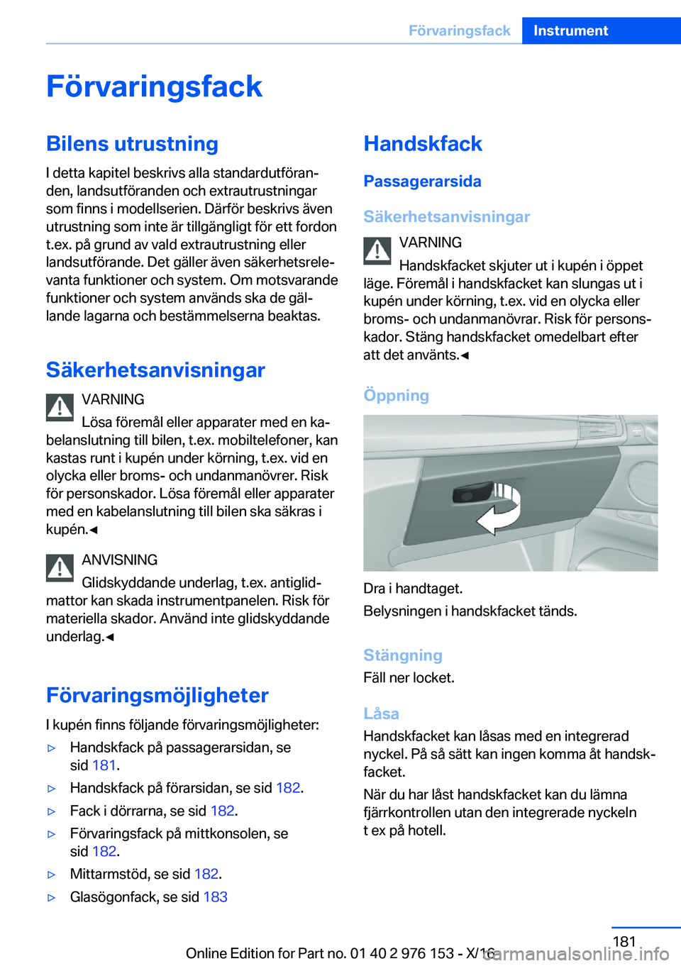 BMW X5 M 2017  InstruktionsbÖcker (in Swedish) �F�