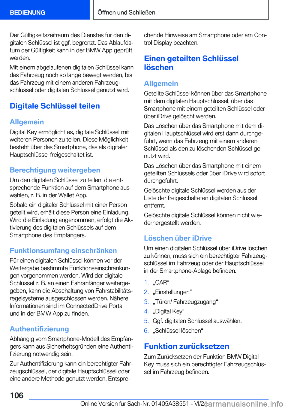 BMW X6 2022  Betriebsanleitungen (in German) �D�e�r��G�