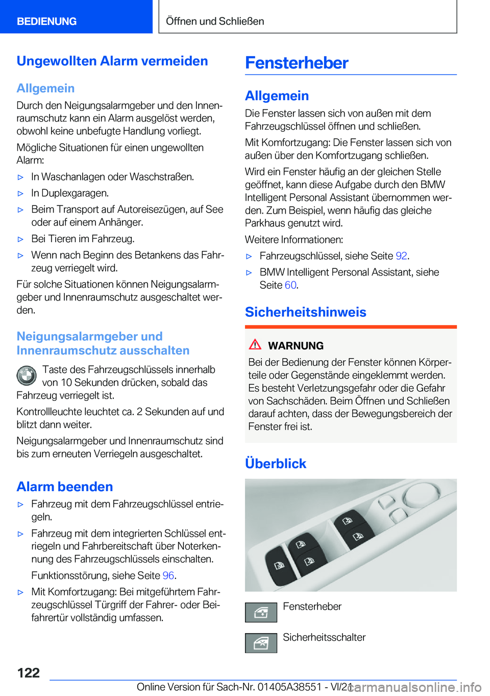 BMW X6 2022  Betriebsanleitungen (in German) �U�n�g�e�w�o�l�l�t�e�n��A�l�a�r�m��v�e�r�m�e�i�d�e�n
�A�l�l�g�e�m�e�i�n �D�u�r�c�h��d�e�n��N�e�i�g�u�n�g�s�a�l�a�r�m�g�e�b�e�r��u�n�d��d�e�n��I�n�n�e�nj
�r�a�u�m�s�c�h�u�t�z��k�a�n�n��e�i�n�