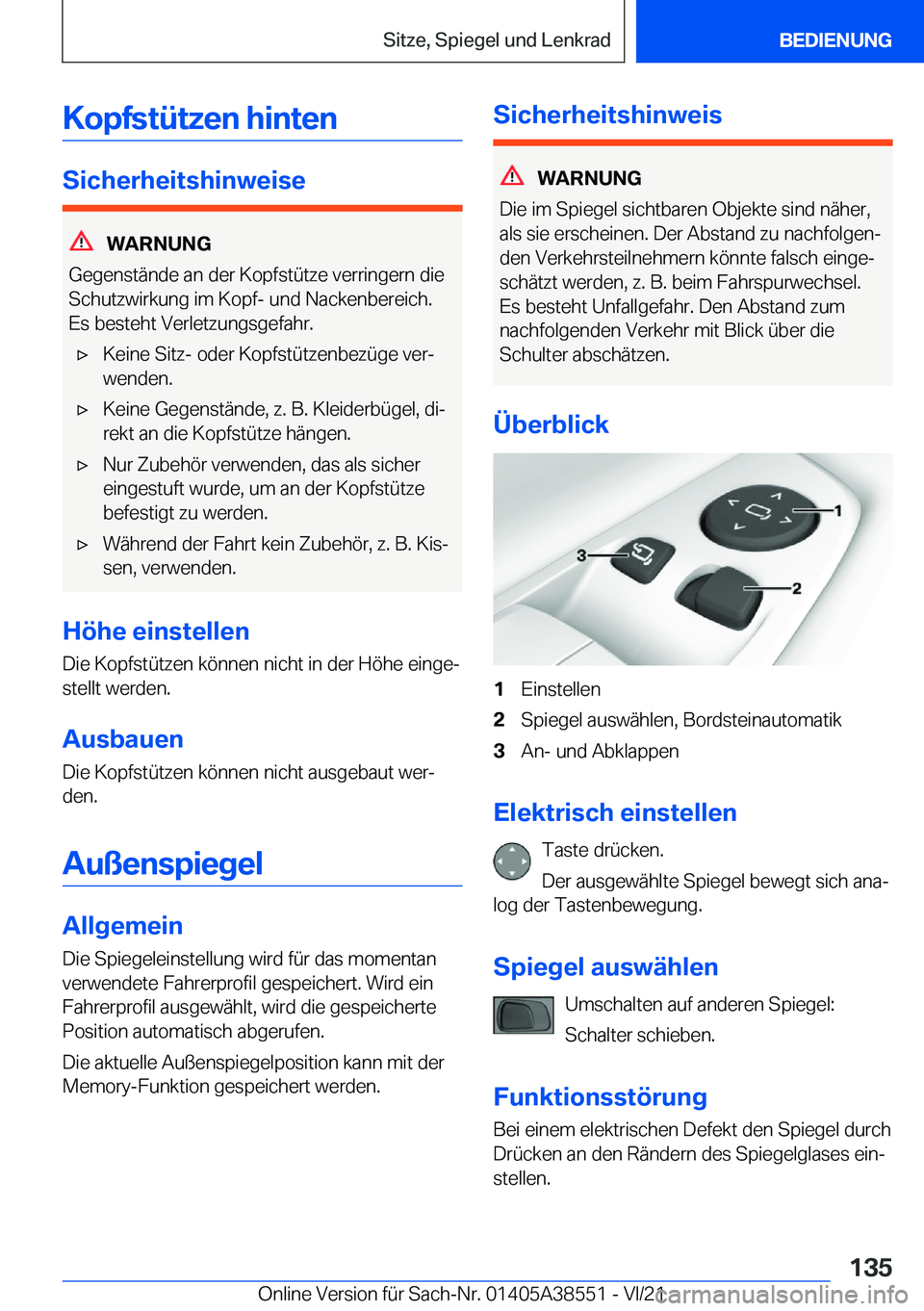 BMW X6 2022  Betriebsanleitungen (in German) �K�o�p�f�s�t�
