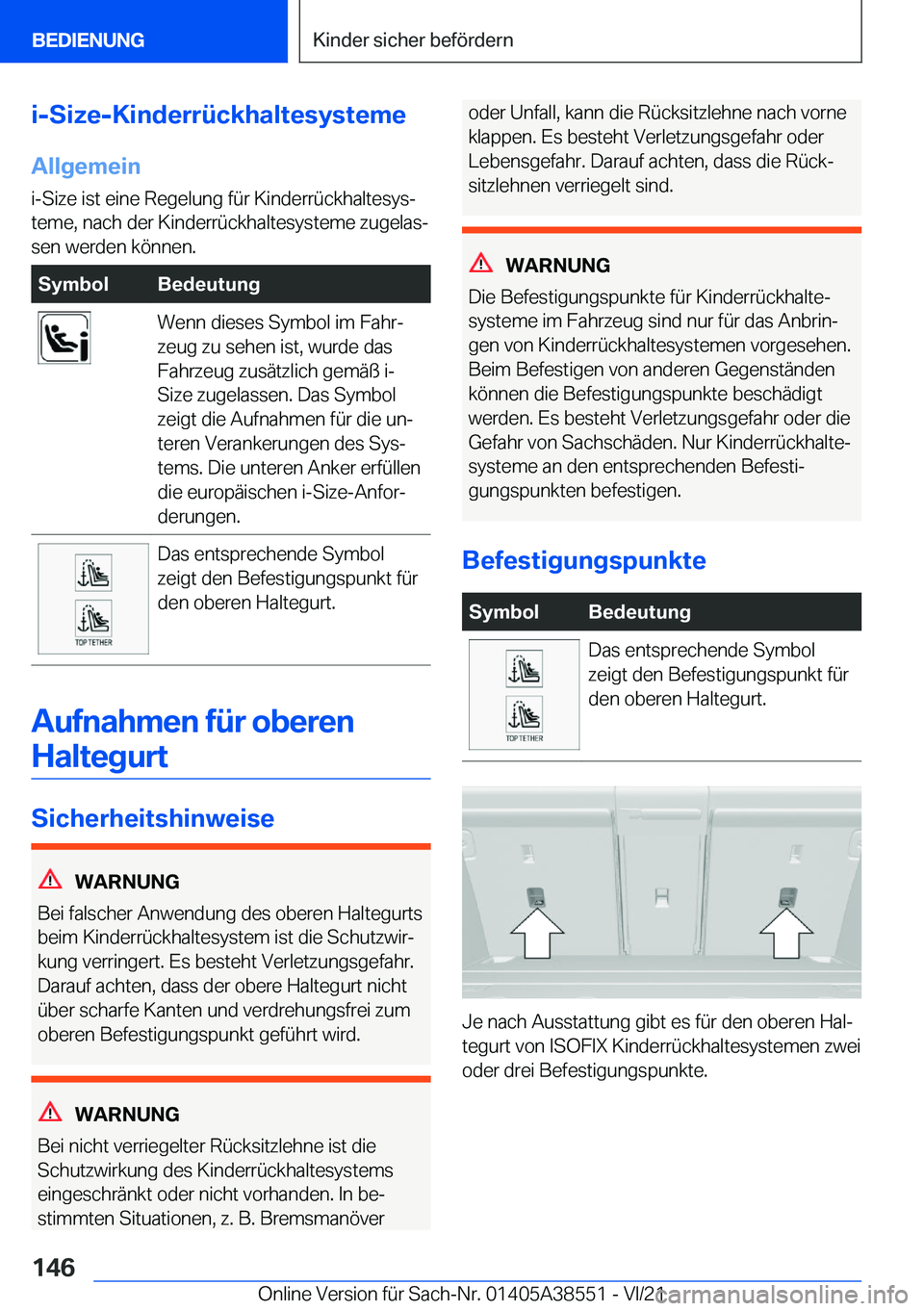 BMW X6 2022  Betriebsanleitungen (in German) �i�-�S�i�z�e�-�K�i�n�d�e�r�r�
