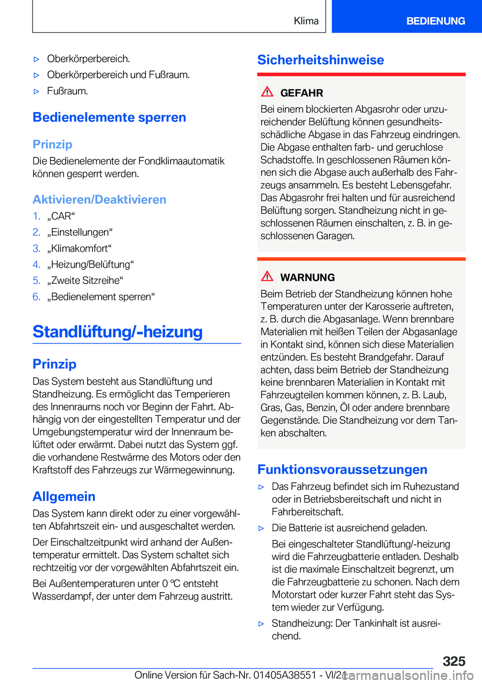 BMW X6 2022  Betriebsanleitungen (in German) x�O�b�e�r�k�