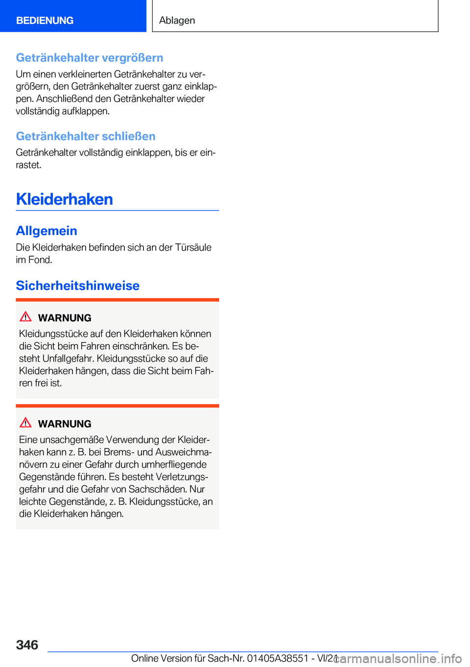 BMW X6 2022  Betriebsanleitungen (in German) �G�e�t�r�