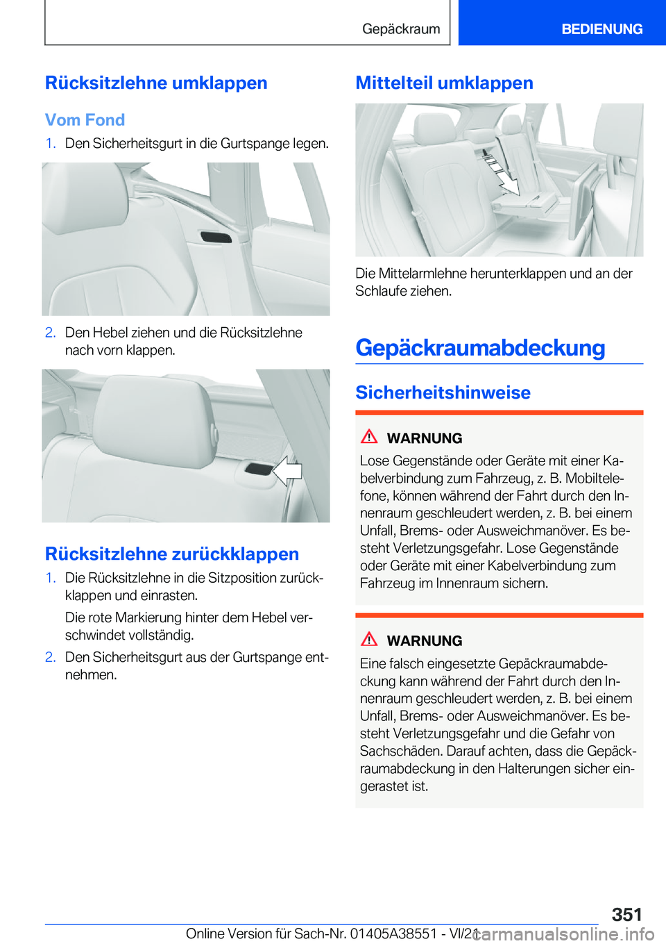 BMW X6 2022  Betriebsanleitungen (in German) �R�