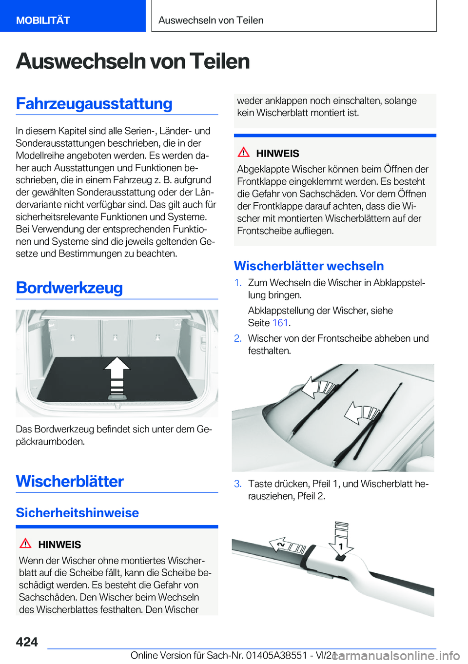 BMW X6 2022  Betriebsanleitungen (in German) �A�u�s�w�e�c�h�s�e�l�n��v�o�n��T�e�i�l�e�n�F�a�h�r�z�e�u�g�a�u�s�s�t�a�t�t�u�n�g
�I�n��d�i�e�s�e�m��K�a�p�i�t�e�l��s�i�n�d��a�l�l�e��S�e�r�i�e�n�-�,��L�