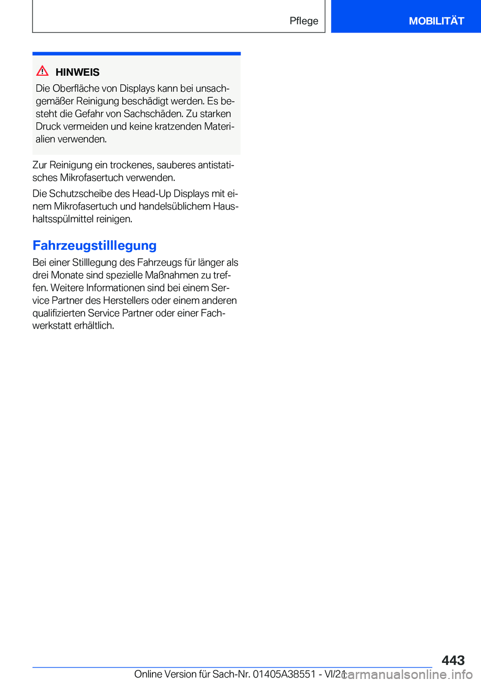 BMW X6 2022  Betriebsanleitungen (in German) �H�I�N�W�E�I�S
�D�i�e��O�b�e�r�f�l�