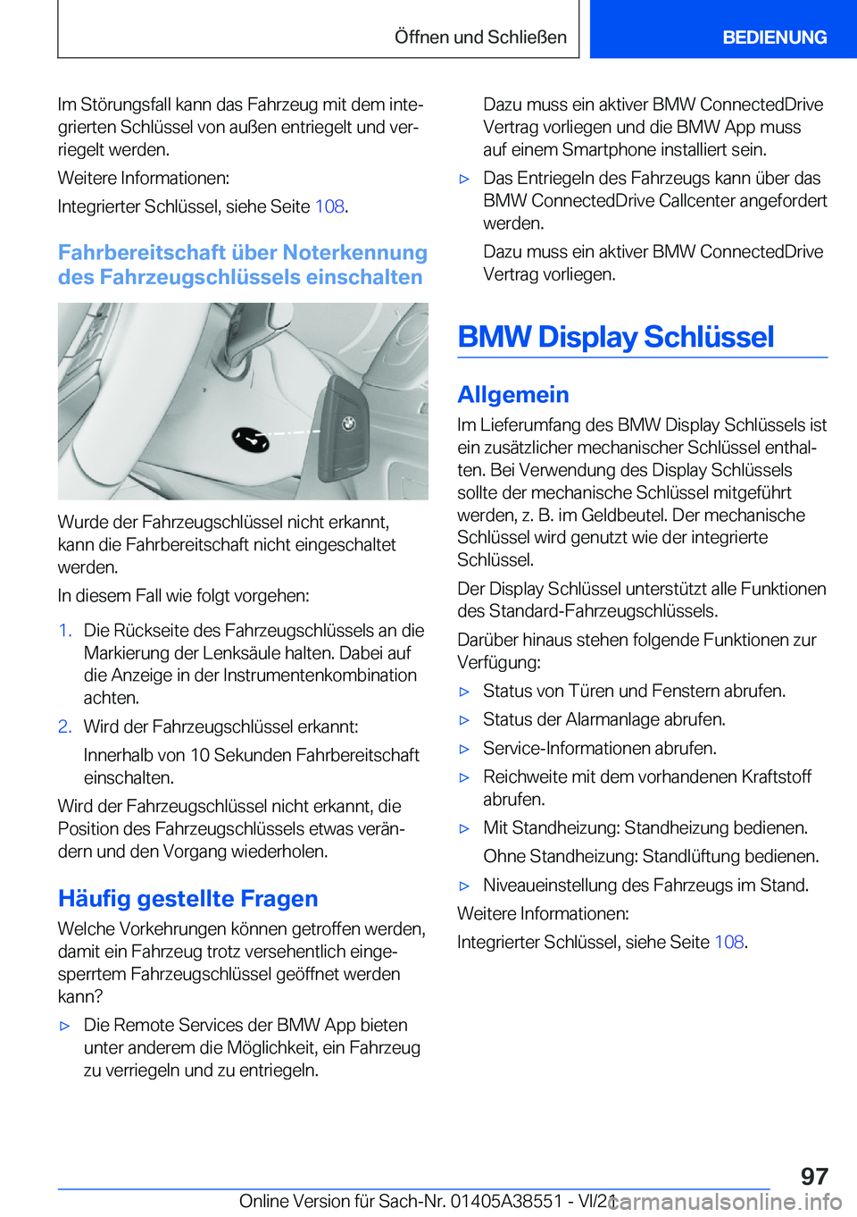BMW X6 2022  Betriebsanleitungen (in German) �I�m��S�t�