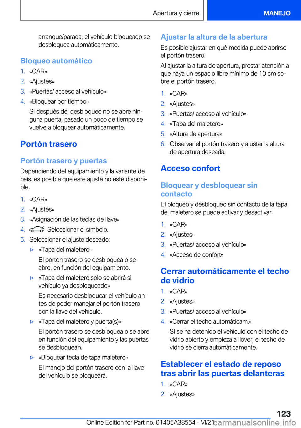 BMW X6 2022  Manuales de Empleo (in Spanish) �a�r�r�a�n�q�u�e�/�p�a�r�a�d�a�,��e�l��v�e�h�
