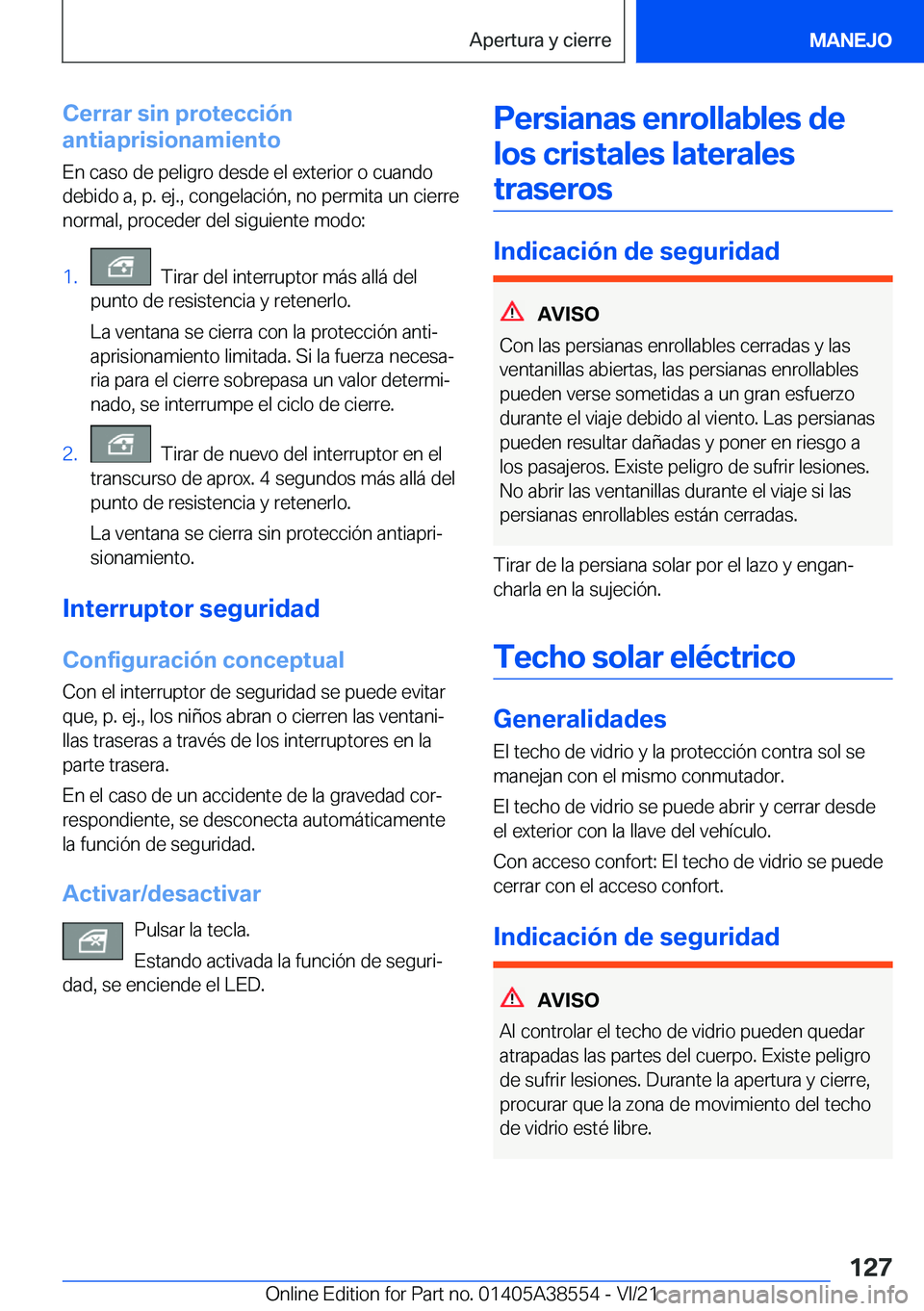 BMW X6 2022  Manuales de Empleo (in Spanish) �C�e�r�r�a�r��s�i�n��p�r�o�t�e�c�c�i�