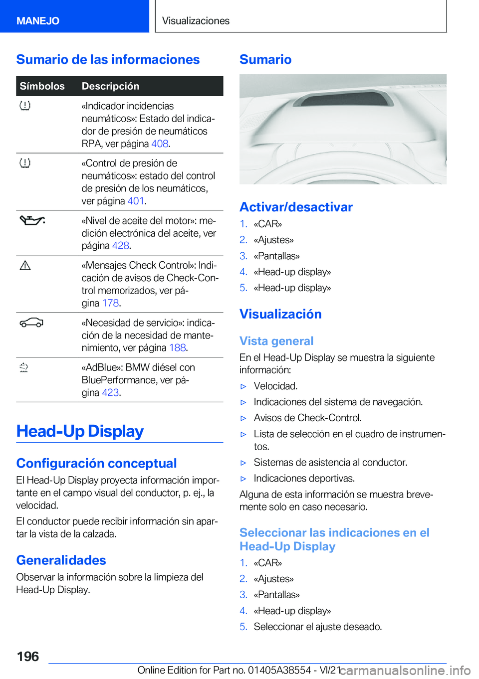 BMW X6 2022  Manuales de Empleo (in Spanish) �S�u�m�a�r�i�o��d�e��l�a�s��i�n�f�o�r�m�a�c�i�o�n�e�s�S�