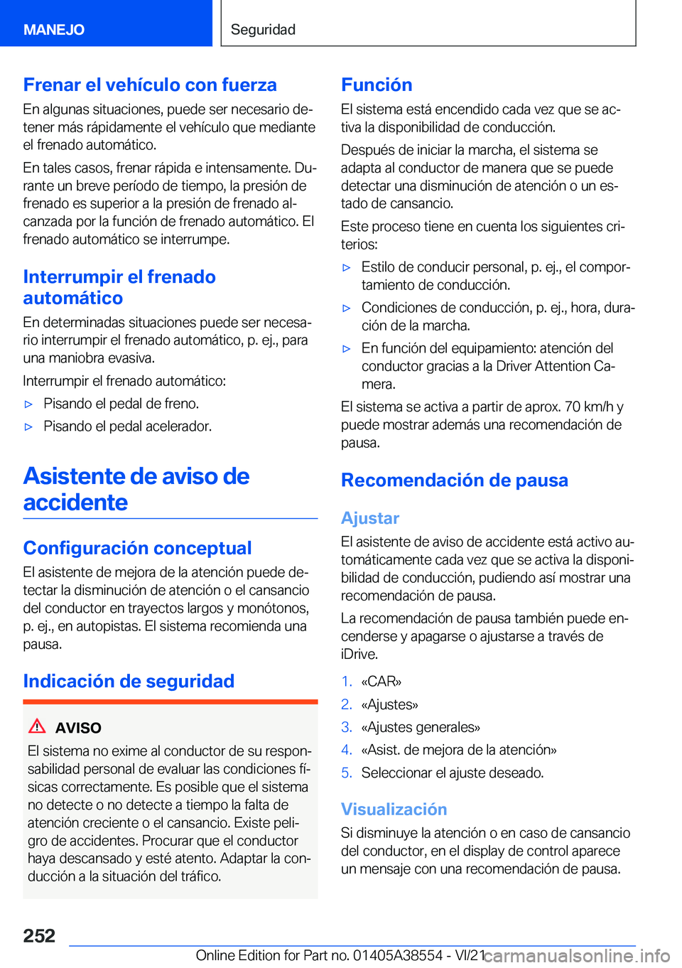 BMW X6 2022  Manuales de Empleo (in Spanish) �F�r�e�n�a�r��e�l��v�e�h�