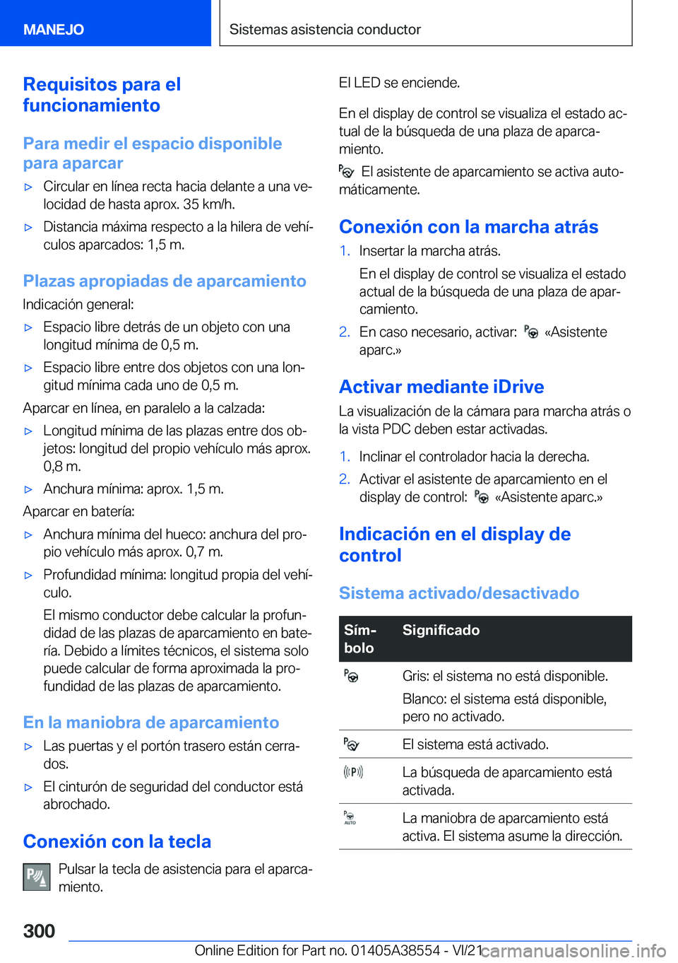 BMW X6 2022  Manuales de Empleo (in Spanish) �R�e�q�u�i�s�i�t�o�s��p�a�r�a��e�l
�f�u�n�c�i�o�n�a�m�i�e�n�t�o
�P�a�r�a��m�e�d�i�r��e�l��e�s�p�a�c�i�o��d�i�s�p�o�n�i�b�l�e
�p�a�r�a��a�p�a�r�c�a�rx�C�i�r�c�u�l�a�r��e�n��l�