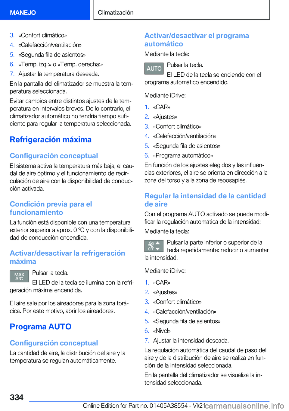 BMW X6 2022  Manuales de Empleo (in Spanish) �3�.�«�C�o�n�f�o�r�t��c�l�i�m�