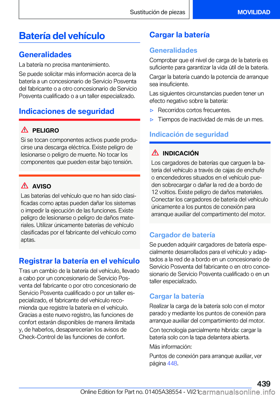 BMW X6 2022  Manuales de Empleo (in Spanish) �B�a�t�e�r�