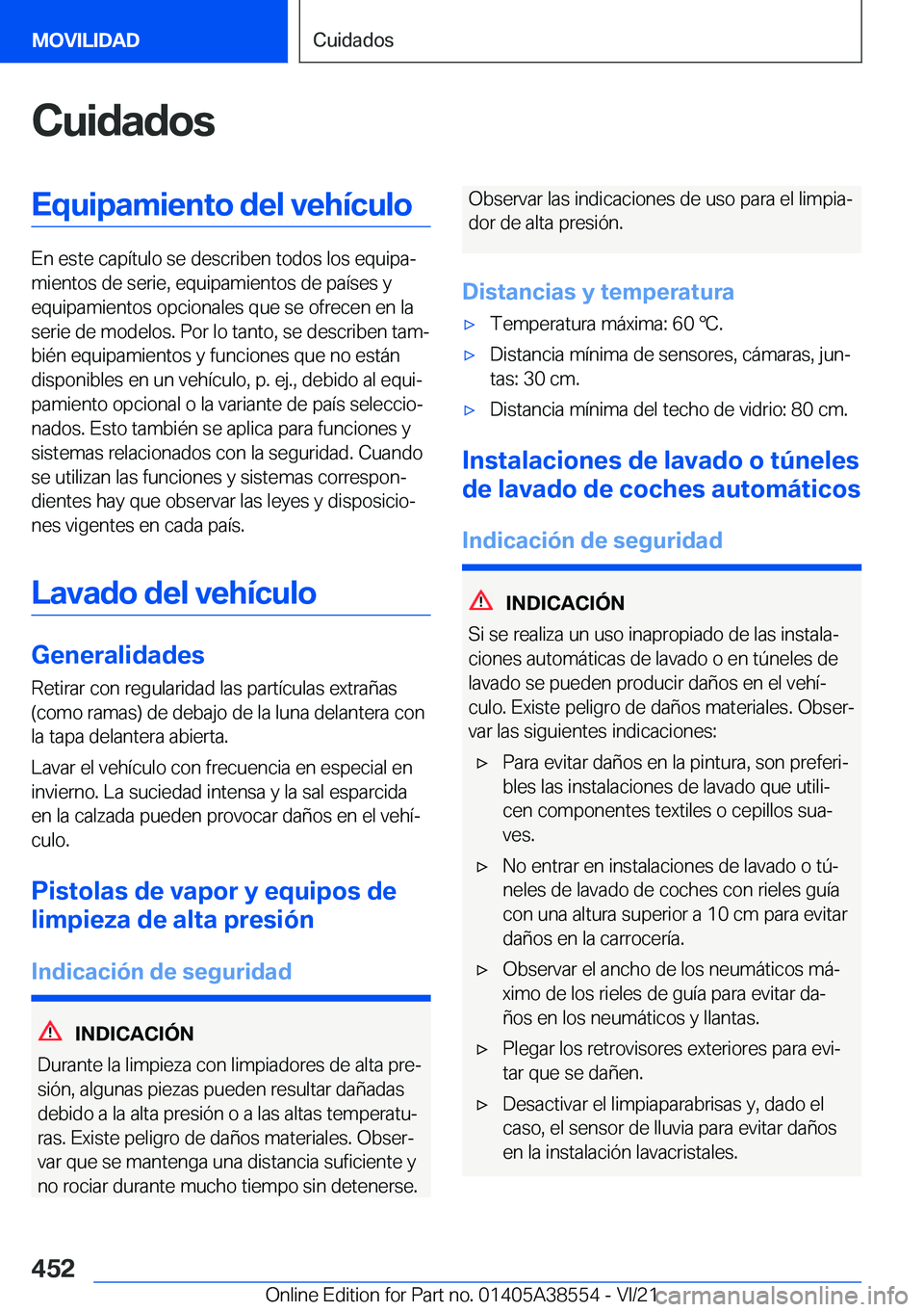 BMW X6 2022  Manuales de Empleo (in Spanish) �C�u�i�d�a�d�o�s�E�q�u�i�p�a�m�i�e�n�t�o��d�e�l��v�e�h�