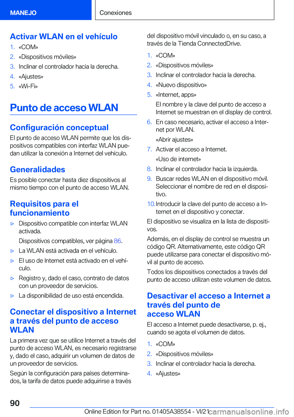 BMW X6 2022  Manuales de Empleo (in Spanish) �A�c�t�i�v�a�r��W�L�A�N��e�n��e�l��v�e�h�
