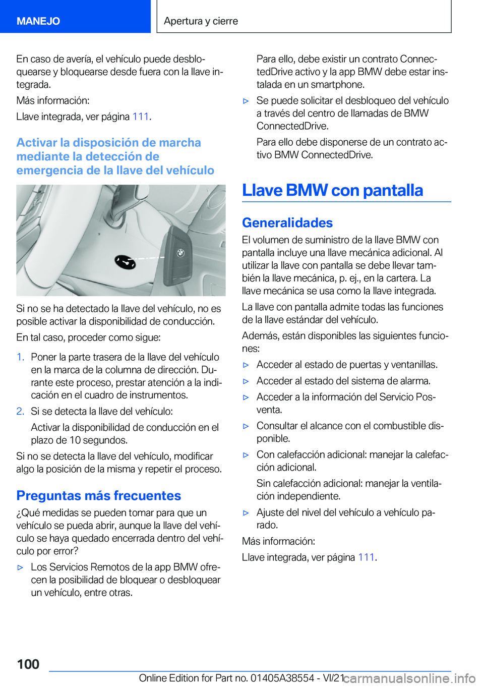 BMW X6 2022  Manuales de Empleo (in Spanish) �E�n��c�a�s�o��d�e��a�v�e�r�