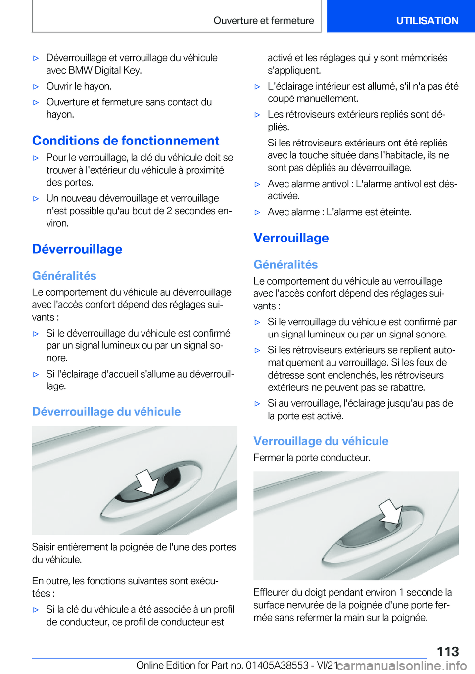 BMW X6 2022  Notices Demploi (in French) 'x�D�é�v�e�r�r�o�u�i�l�l�a�g�e��e�t��v�e�r�r�o�u�i�l�l�a�g�e��d�u��v�é�h�i�c�u�l�e�a�v�e�c��B�M�W��D�i�g�i�t�a�l��K�e�y�.'x�O�u�v�r�i�r��l�e��h�a�y�o�n�.'x�O�u�v�e�r�t�u�r�e��e
