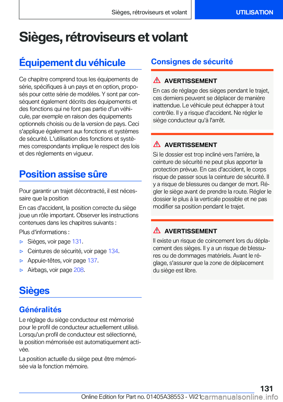 BMW X6 2022  Notices Demploi (in French) �S�i�è�g�e�s�,��r�é�t�r�o�v�i�s�e�u�r�s��e�t��v�o�l�a�n�t�