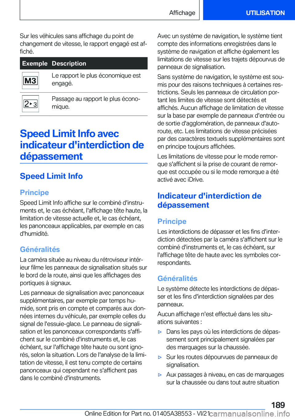 BMW X6 2022  Notices Demploi (in French) �S�u�r��l�e�s��v�é�h�i�c�u�l�e�s��s�a�n�s��a�f�f�i�c�h�a�g�e��d�u��p�o�i�n�t��d�e�c�h�a�n�g�e�m�e�n�t��d�e��v�i�t�e�s�s�e�,��l�e��r�a�p�p�o�r�t��e�n�g�a�g�é��e�s�t��a�fj�f�i�c�h�é�.�