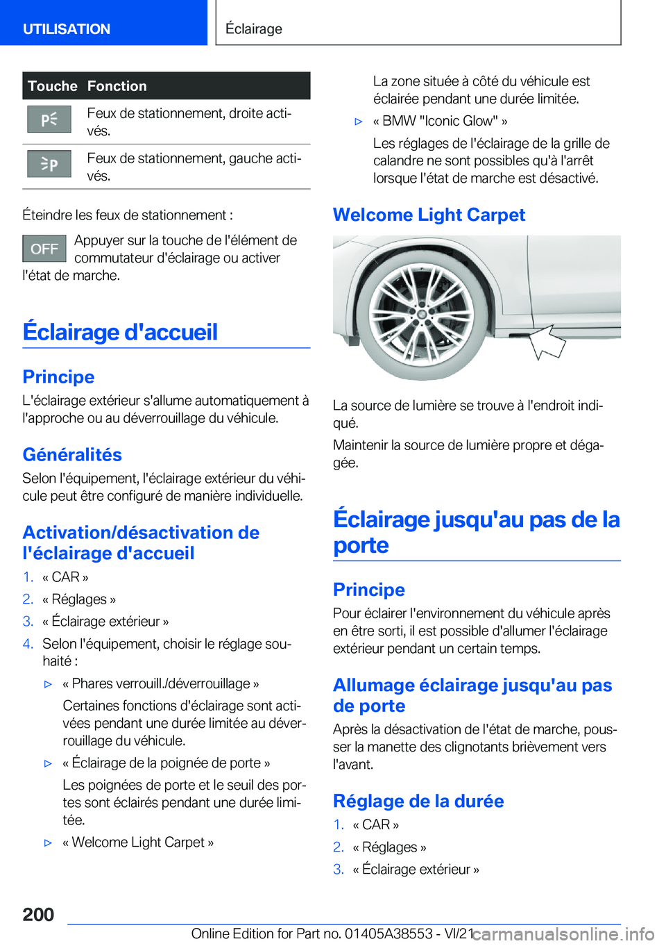 BMW X6 2022  Notices Demploi (in French) �T�o�u�c�h�e�F�o�n�c�t�i�o�n�F�e�u�x��d�e��s�t�a�t�i�o�n�n�e�m�e�n�t�,��d�r�o�i�t�e��a�c�t�ij
�v�é�s�.�F�e�u�x��d�e��s�t�a�t�i�o�n�n�e�m�e�n�t�,��g�a�u�c�h�e��a�c�t�ij
�v�é�s�.
�É�t�e�i�n