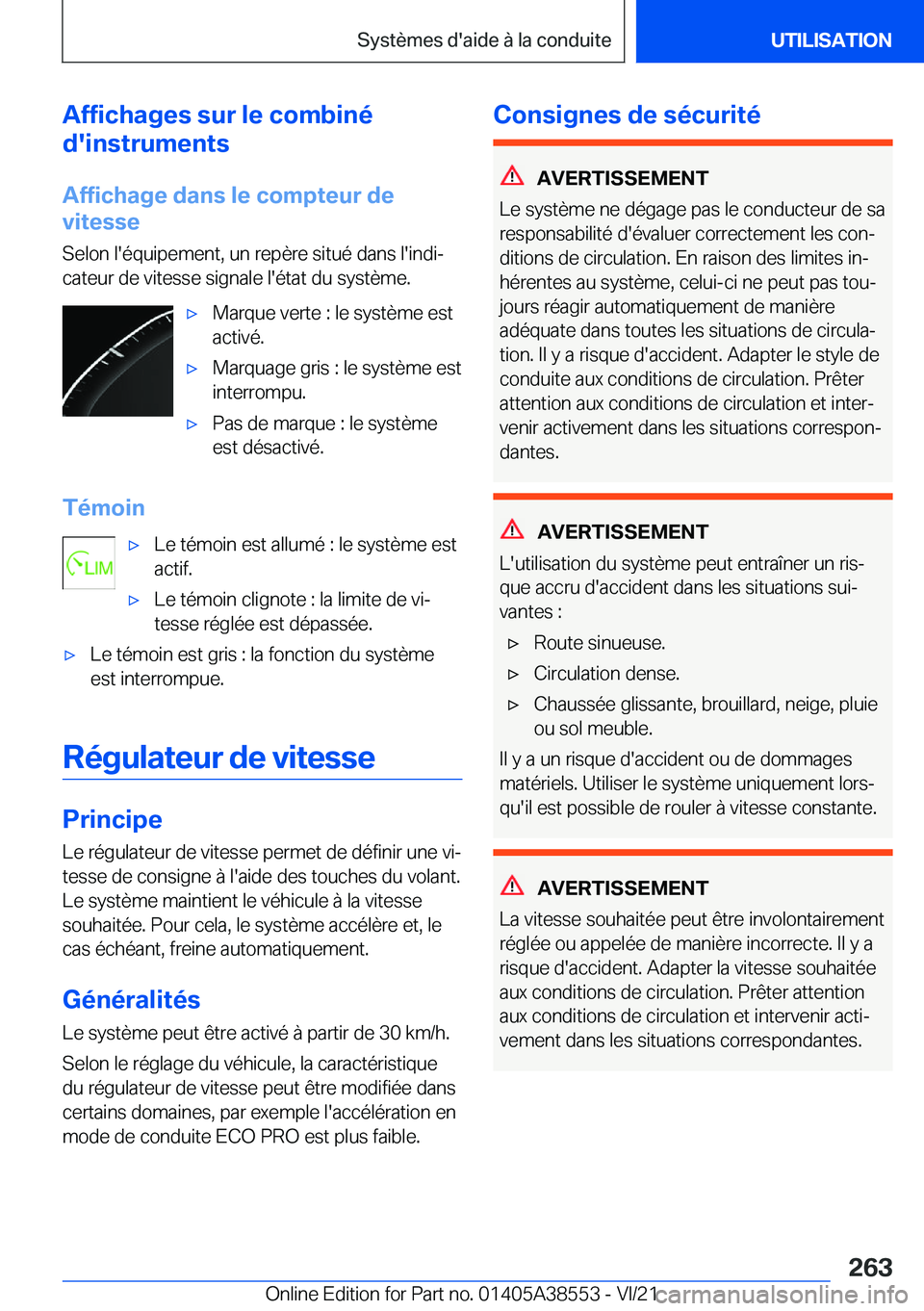 BMW X6 2022  Notices Demploi (in French) �A�f�f�i�c�h�a�g�e�s��s�u�r��l�e��c�o�m�b�i�n�é
�d�'�i�n�s�t�r�u�m�e�n�t�s
�A�f�f�i�c�h�a�g�e��d�a�n�s��l�e��c�o�m�p�t�e�u�r��d�e
�v�i�t�e�s�s�e
�S�e�l�o�n��l�'�é�q�u�i�p�e�m�e�n�t�,