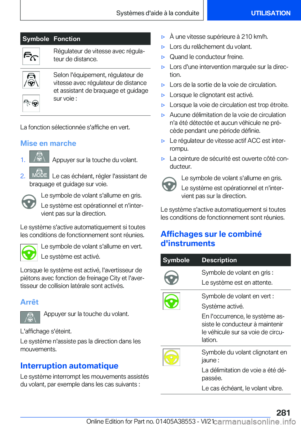 BMW X6 2022  Notices Demploi (in French) �S�y�m�b�o�l�e�F�o�n�c�t�i�o�n�R�é�g�u�l�a�t�e�u�r��d�e��v�i�t�e�s�s�e��a�v�e�c��r�é�g�u�l�aj
�t�e�u�r��d�e��d�i�s�t�a�n�c�e�.�S�e�l�o�n��l�'�é�q�u�i�p�e�m�e�n�t�,��r�é�g�u�l�a�t�e�u�