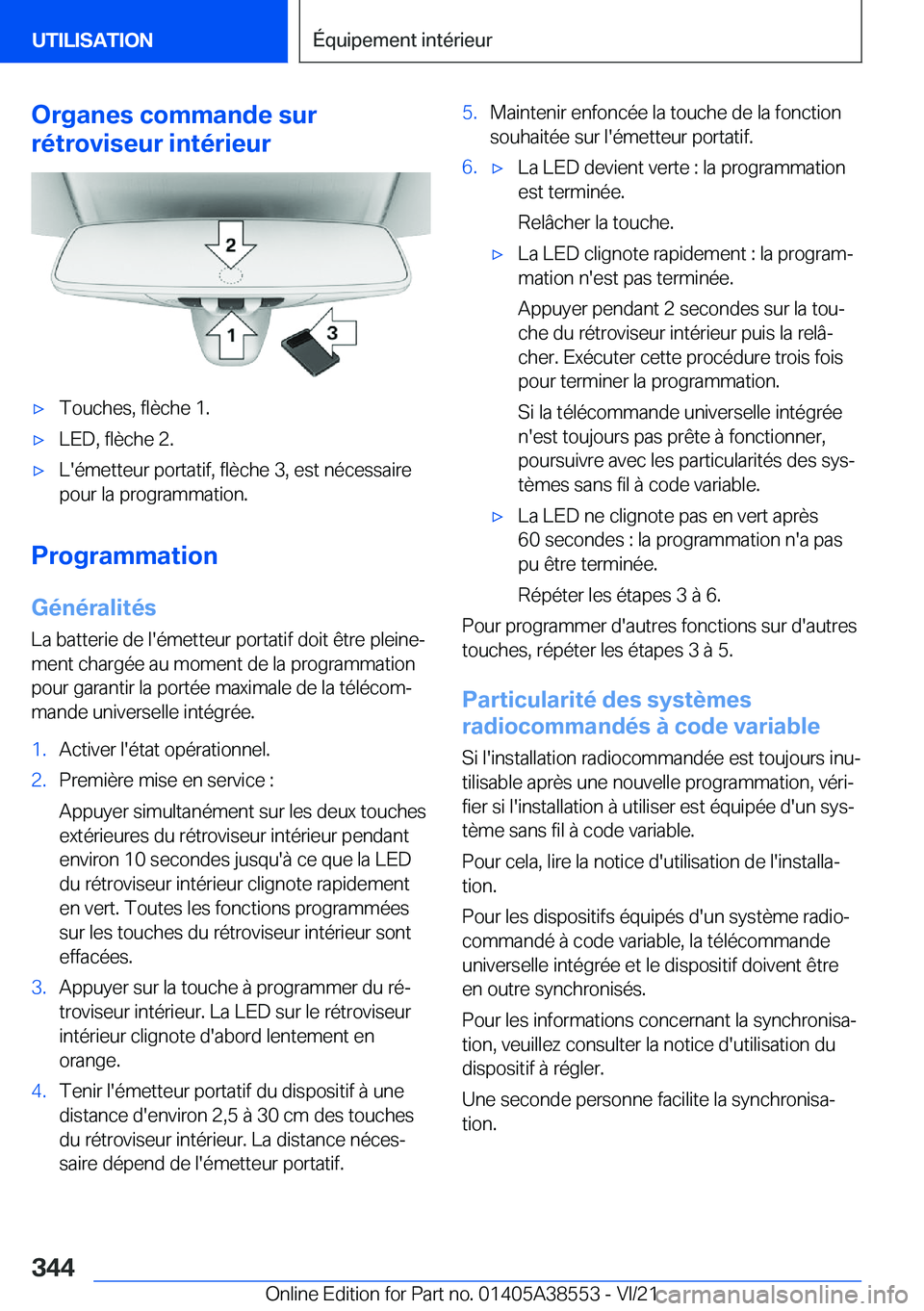 BMW X6 2022  Notices Demploi (in French) �O�r�g�a�n�e�s��c�o�m�m�a�n�d�e��s�u�r
�r�é�t�r�o�v�i�s�e�u�r��i�n�t�é�r�i�e�u�r'x�T�o�u�c�h�e�s�,��f�l�è�c�h�e��1�.'x�L�E�D�,��f�l�è�c�h�e��2�.'x�L�'�é�m�e�t�t�e�u�r��p�o