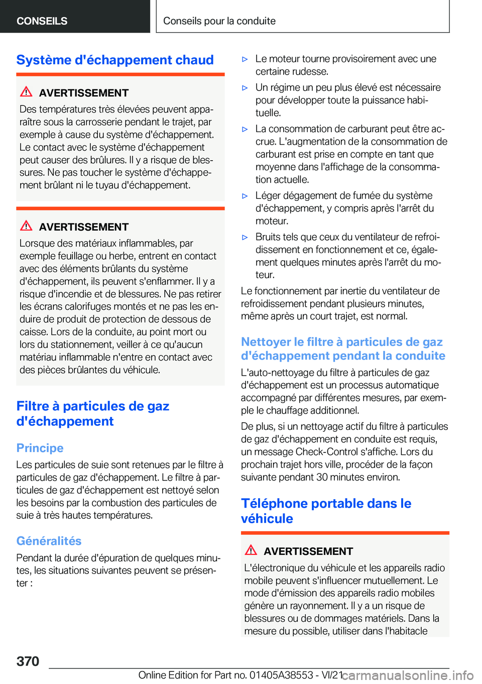 BMW X6 2022  Notices Demploi (in French) �S�y�s�t�è�m�e��d�'�é�c�h�a�p�p�e�m�e�n�t��c�h�a�u�d
�A�V�E�R�T�I�S�S�E�M�E�N�T
�D�e�s��t�e�m�p�é�r�a�t�u�r�e�s��t�r�è�s��é�l�e�v�é�e�s��p�e�u�v�e�n�t��a�p�p�aj
�r�a�