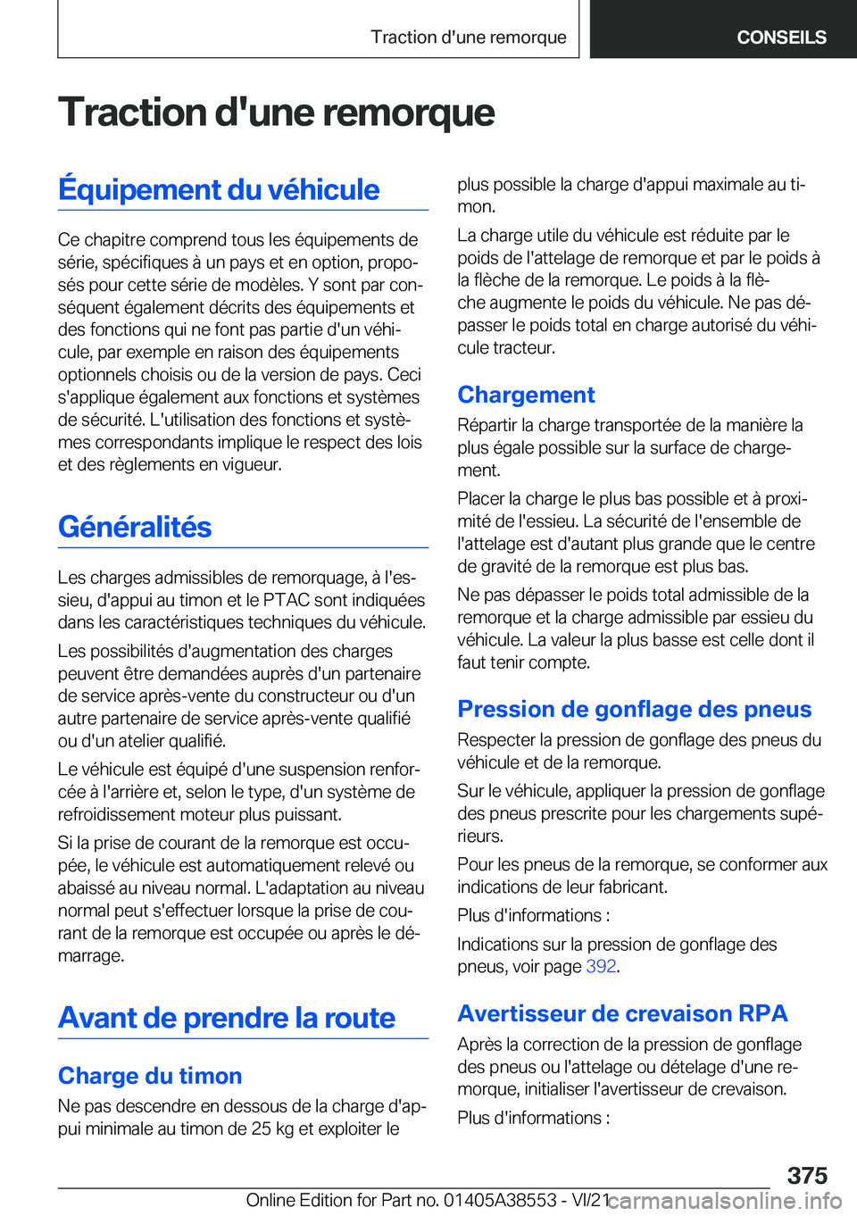 BMW X6 2022  Notices Demploi (in French) �T�r�a�c�t�i�o�n��d�'�u�n�e��r�e�m�o�r�q�u�e�