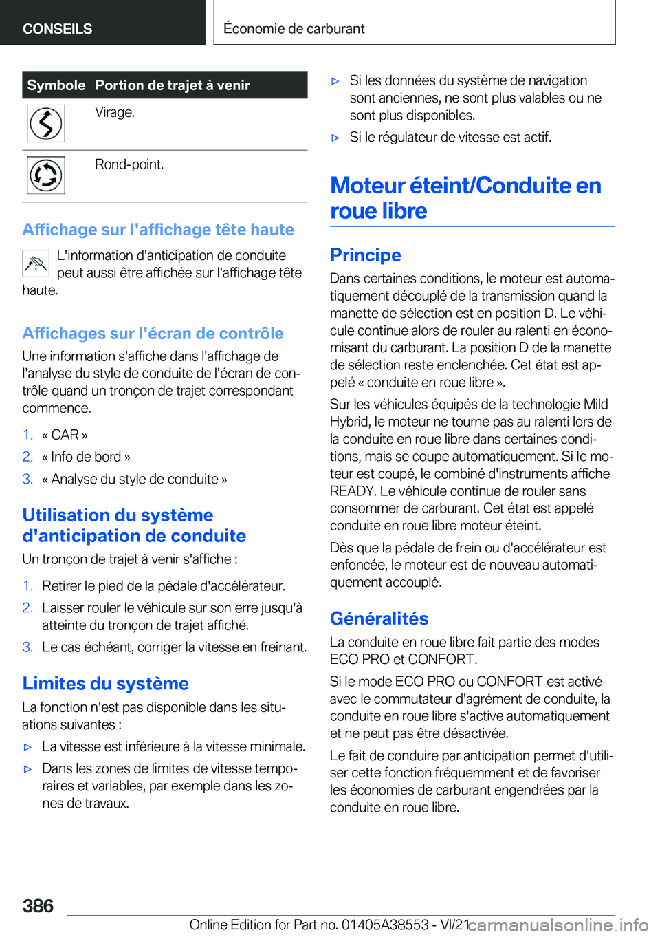 BMW X6 2022  Notices Demploi (in French) �S�y�m�b�o�l�e�P�o�r�t�i�o�n��d�e��t�r�a�j�e�t��
